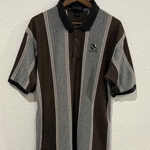 VINTAGE Missouri Football Polo Shirt Adult XL Striped Vertical Mens 90s